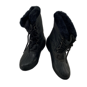 NORTHWEST TERRITORY—Women's Black Winter Duck Boots—Felt Insulated Faux Fur-Sz 8